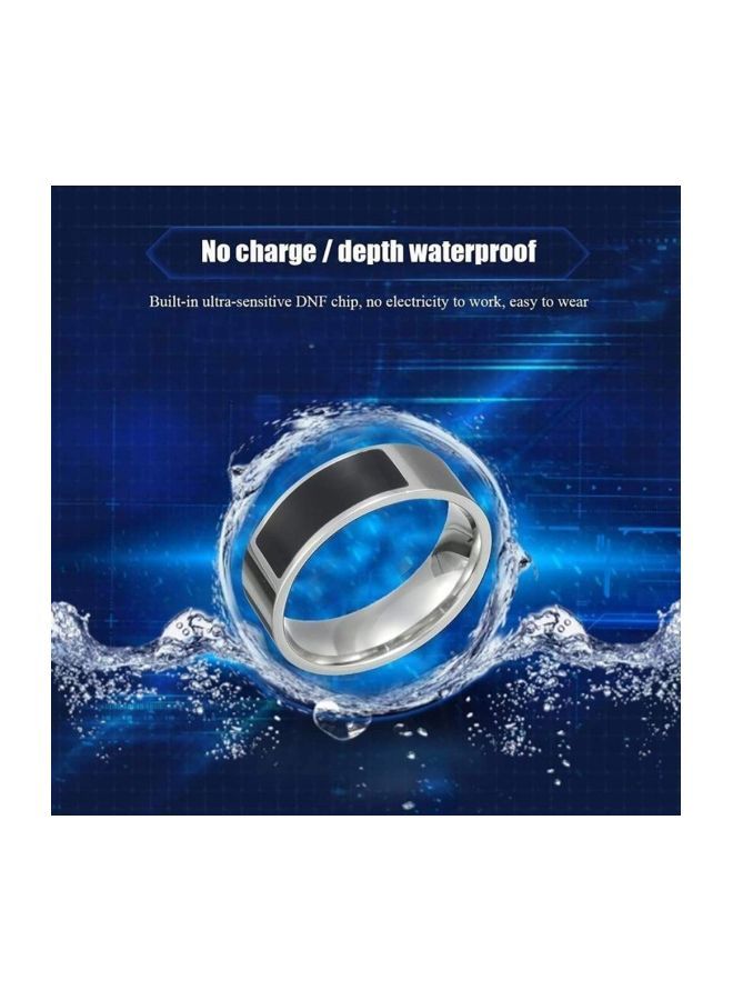 Multifunctional Waterproof Smart Ring Silver/Black - Image 2