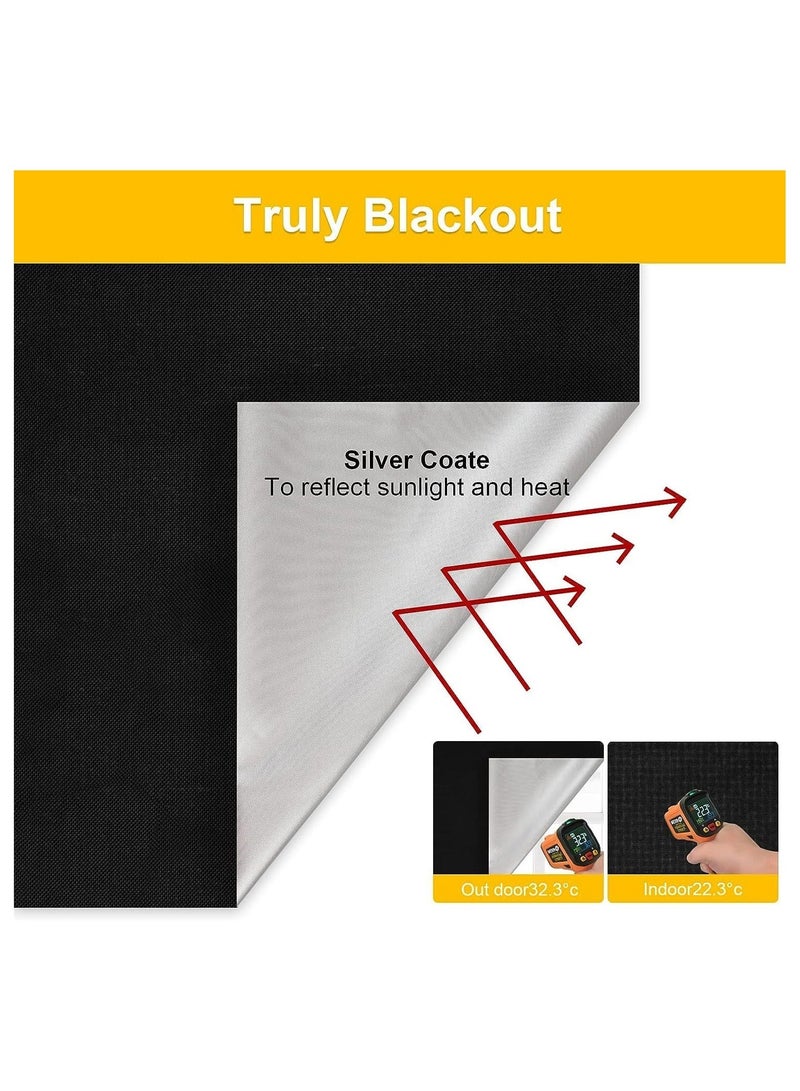 Blackout Blind Portable Blackout Shade with Adhesive Tapes Cut to Size Blinds Stick On Window No Drill Blinds Curtains for Bedroom Nursery Loft Travel RV Car 150x300CM - Image 4