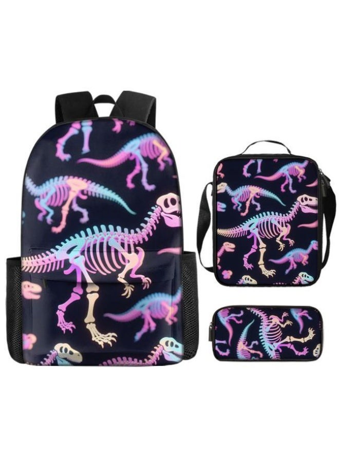 [Super new special offer] Cartoon theme bag three-piece set | double-shoulder + hand-held + storage pen bag | gift self-use good-looking - 1284  - Image 2