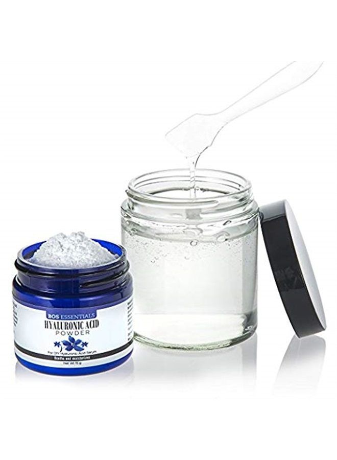 BOS ESSENTIALS Pure Hyaluronic Acid Serum Powder | 100% NATURAL | High Molecular Weight | Locks in moisture and creates full, youthful skin - Makes 50+ ounces of anti aging Hyaluronic Acid serum! - Image 2