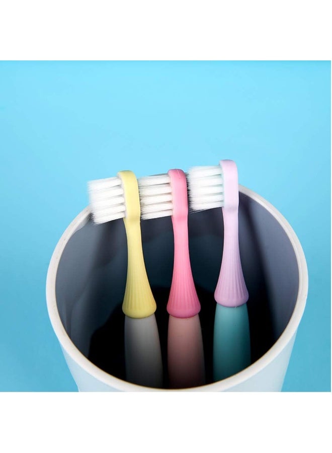 newrichbee 6 Packs Kids ToothbrushLovely Little Mushroom Extra Soft Bristles Toddler Toothbrush for 13Years Old Pink Yellow Blue - Image 5