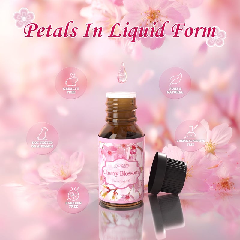 SALUBRITO Floral Fragrance Oils Set, Essential Oils for Diffuser & Candle Making Scents, 6x10ml Aromatherapy Oils Gift Set - Jasmine, Lavender, Rose, Gardenia, Cherry Blossom, Honeysuckle Oil - Image 2