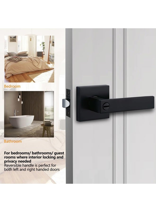 NewBang Solid Door Lever Handle Matte Black Finish - Image 2