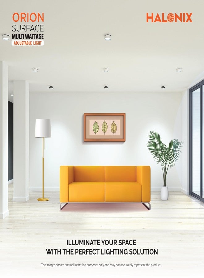 Halonix مصباح سقف هالونيكس متعدد القدرات 3 في 1 مصنوع من البولي كربونات | 10 واط، 5 واط، 0.5 واط | مصباح LED دائري مثبت على السطح | عبوة من قطعة واحدة - Image 5