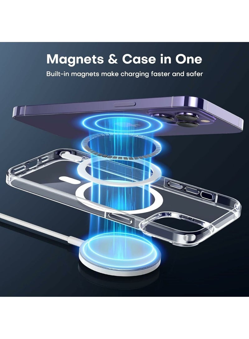 Denx Package for iPhone 15pro, with a Screen Protector and Camera Lens Protector, Non-Yellowing Shockproof Bumper Phone Cover, Full Coverage Tempered Glass Film (Clear) - Image 2