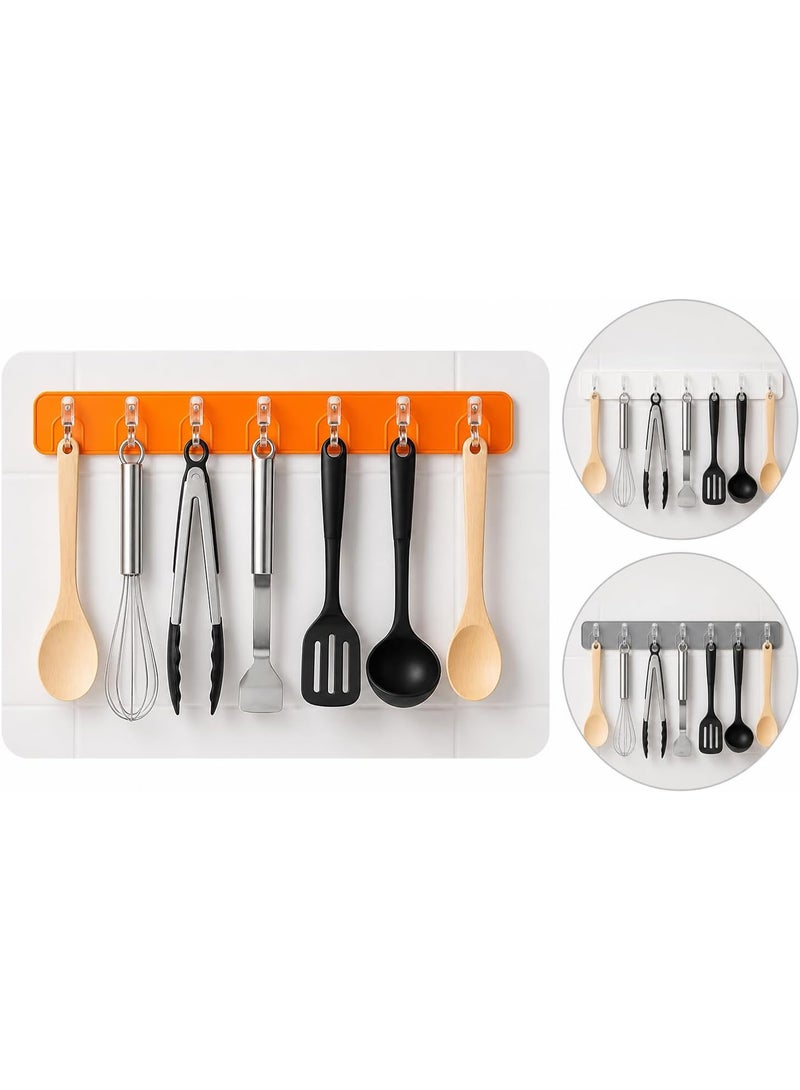 Magic Adhesive Hangers 6 Hooks Strong Self Adhesive Detachable Wall Hanger for Home Kitchen Office Bathroom Bedroom Door Organizer Accessories Plastic (Color:Random) 1 Piece - Image 5