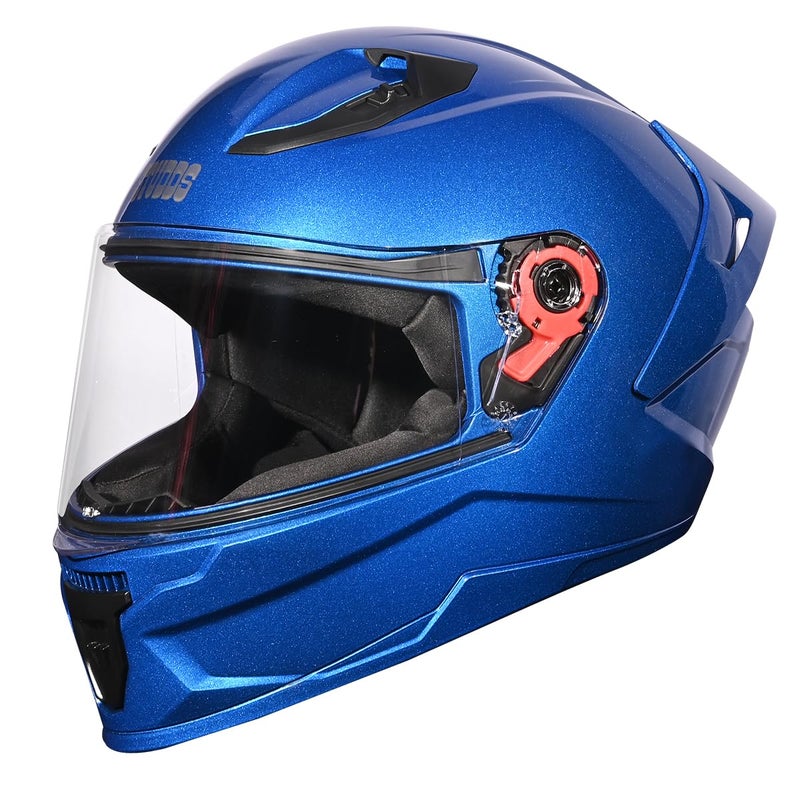 Studds Raider Super Isi Certified Full Face Motorcycling Helmet for Men and Women with Spoiler and Clear Visor(Flame Blue-L) - Image 4