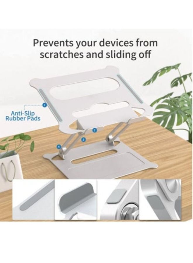 Laptop Stand Foldable Laptop Holder with Heat Vent Ergonomic Portable Aluminum Computer Stand for Desk Adjustable Laptop Riser for MacBook Pro,Air Dell HP Lenovo - Image 5