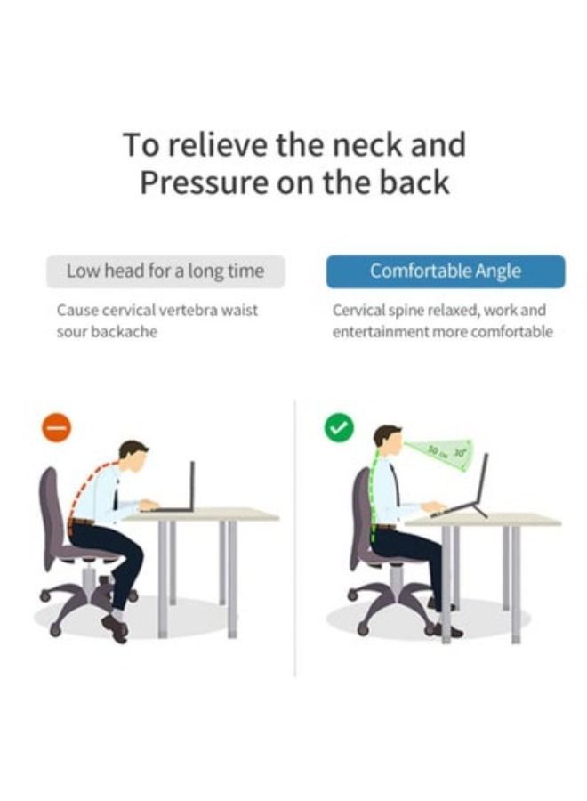 Laptop Stand Foldable Laptop Holder with Heat Vent Ergonomic Portable Aluminum Computer Stand for Desk Adjustable Laptop Riser for MacBook Pro,Air Dell HP Lenovo - Image 4