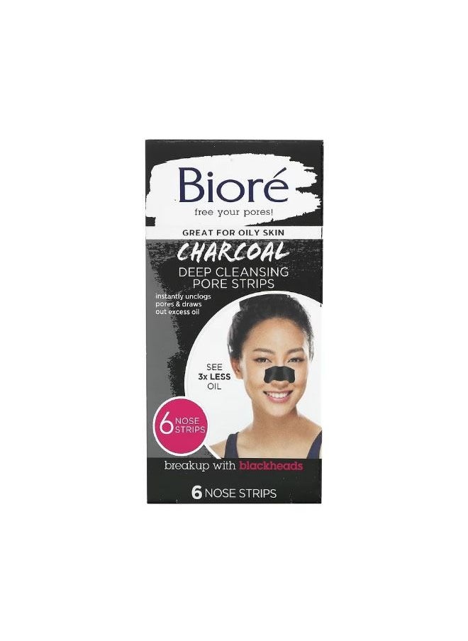 Biore Deep Cleansing Pore Strips Charcoal 6 Nose Strips  - Image 1