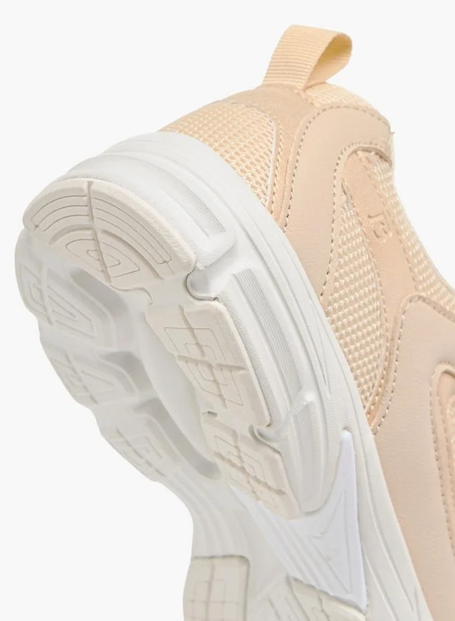 Flora Bella By Shoexpress BEIGE Women's Panelled Sneakers with Lace-Up Closure for Women | Best Price UAE