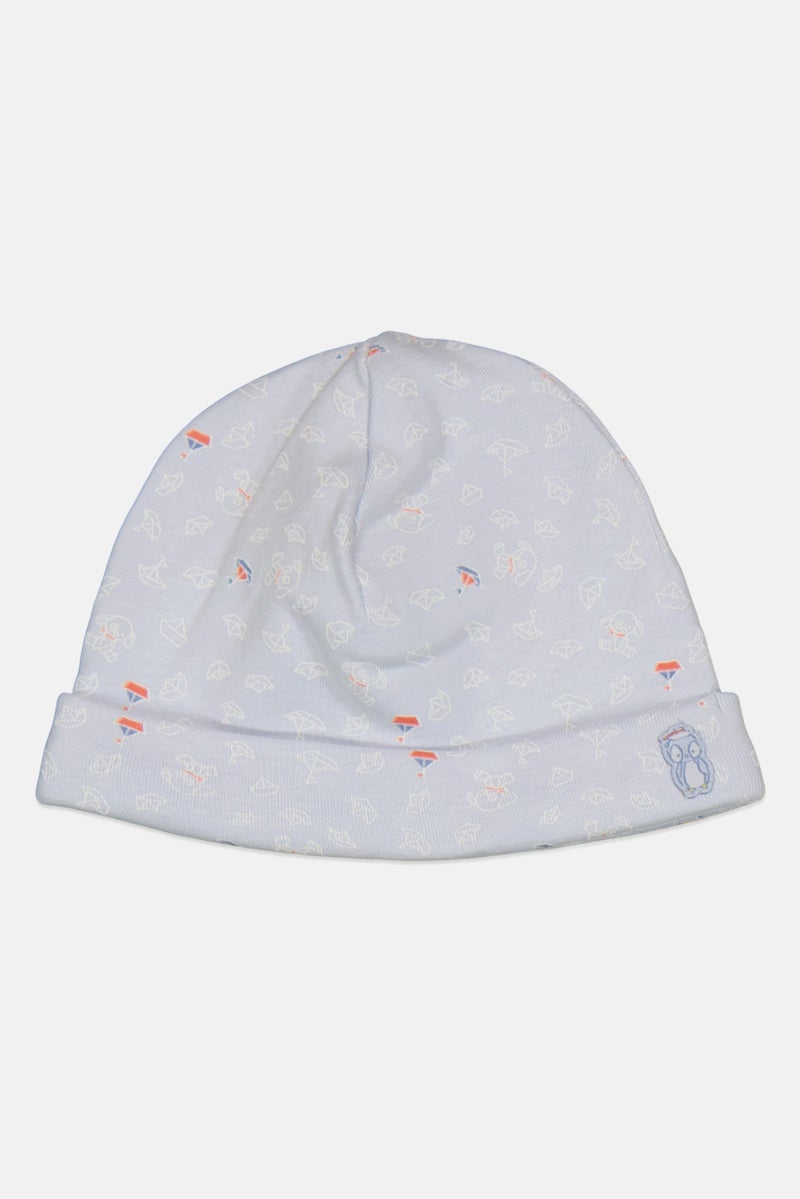 Sergent Major Toddlers Girl Allover Print Beanie, Light Blue - Image 1