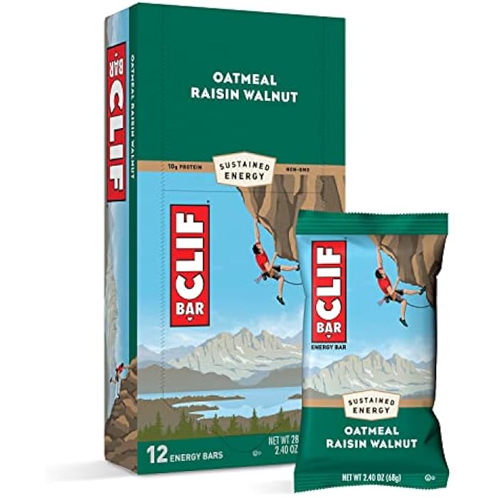 CLIF BARS - Energy Bars - Oatmeal Raisin Walnut - Made with Organic Oats - Plant Based Food - Vegetarian - Kosher (2.4 Ounce Protein Bars, 12 Count) - Image 1