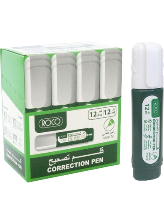 ROCO Pack of 12 Correction Pens 1mm (12ml each)