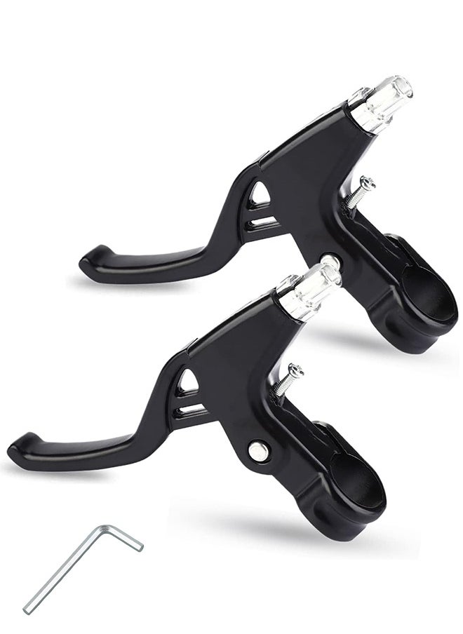 Lemon 1 Pair Bicycle Brake Levers Universal Full Aluminium Alloy Hand Brakes for MTB/BMX Mountain Road Bike Bicycles Brake Handle 2.2 cm Diameter (Black)  - Image 1