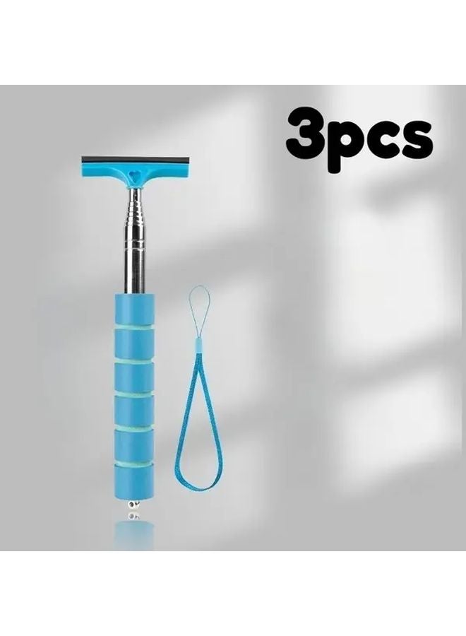3pcs Stainless Steel Car Rearview Mirror Wiper Blade Defogging Window Glass Cleaner - Image 4