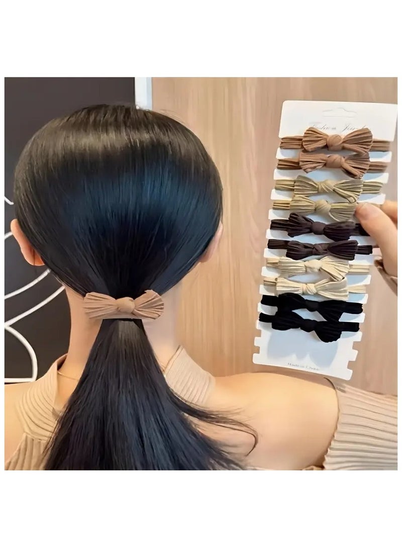 Hair Ties Set of 10 Pieces Made of Fabric, Lightweight Design Easy for Daily Use - Image 3