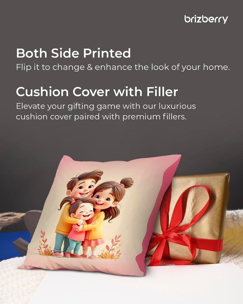 Brizberry® Pillow Cushion for Best Daughter | Unique Thoughtful Cute Birthday Pillow Gift for Daughters Day | for Girl with Premium Filler Cushion (16 inch x 16 inch) (Design 42) - Image 4