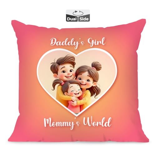 Brizberry® Pillow Cushion for Best Daughter | Unique Thoughtful Cute Birthday Pillow Gift for Daughters Day | for Girl with Premium Filler Cushion (16 inch x 16 inch) (Design 42) - Image 1