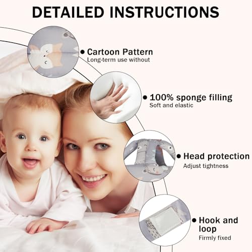 REFLYAWAY Baby Head Protector Baby Helmet for Crawling Walking, No Bumps Safety Head Adjustable Protective Cap for Walking, Playing (Fox) - Image 2
