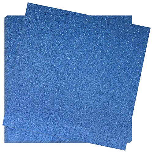 Crafasso 12" x 12" 300gms Heavy & Premium Glitter cardstock, 15 Sheets, Marine - Image 1
