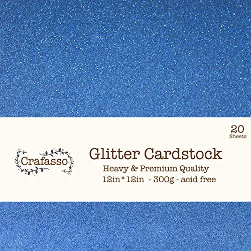 Crafasso 12" x 12" 300gms Heavy & Premium Glitter cardstock, 15 Sheets, Marine - Image 5