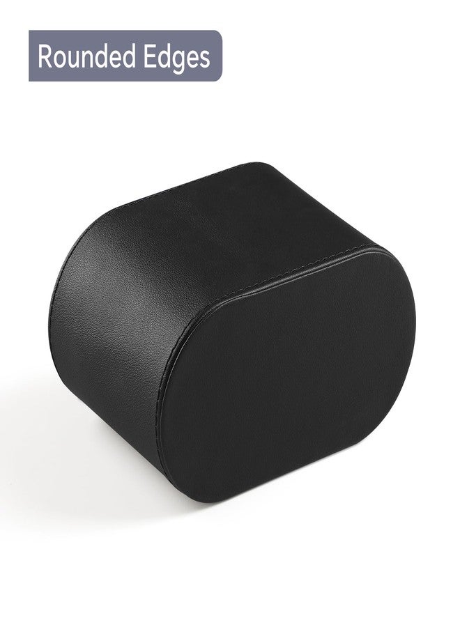 MEIBOOCH PU Leather Pen Holder for Desk, Small Remote Control Holder Pencil Cup Multifunctional Desktop Organizer Caddy for Home School Office Desk Accessories - 2 Compartments (Black) - Image 4