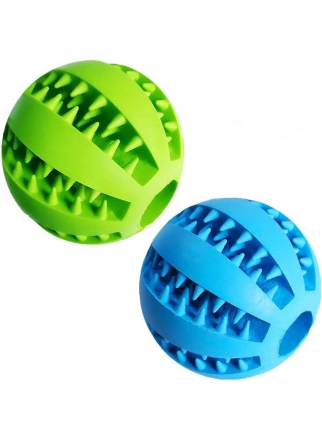 Dog Treat Toy Ball - 2.8 Inch Natural Rubber Dog Tooth Cleaning Toy, Interactive Bite Resistant Dog Toys (Pack Of 2) - Image 1