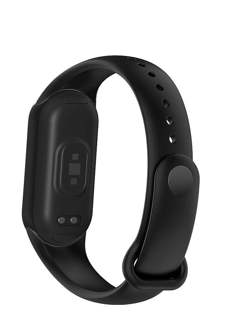 اساور بديلة متوافقة مع شاومي مي باند 8، اساور معصم سيليكون للنساء والرجال اسود - Image 2
