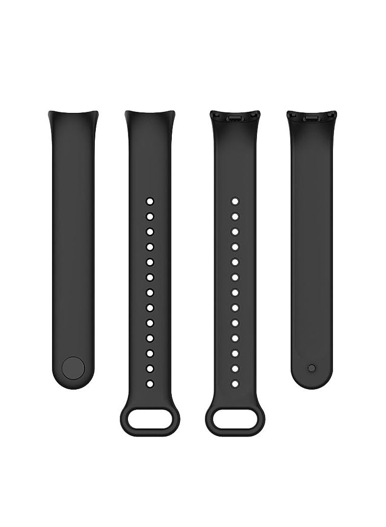 اساور بديلة متوافقة مع شاومي مي باند 8، اساور معصم سيليكون للنساء والرجال اسود - Image 3