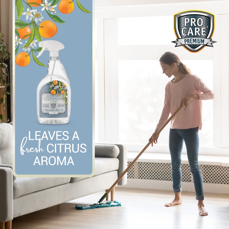 ProCare Citrus Floor Cleaner (Made in USA) | Tile, Stone, Laminate, Vinyl & Natural Wood Floor Cleaner for Mopping, Floor Cleaning Solution with Citrus Aroma - 32oz / 0.95L Spray Bottle - Image 4