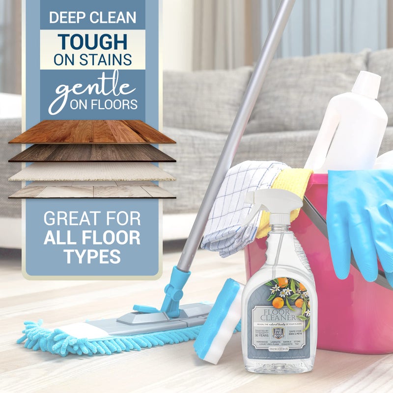 ProCare Citrus Floor Cleaner (Made in USA) | Tile, Stone, Laminate, Vinyl & Natural Wood Floor Cleaner for Mopping, Floor Cleaning Solution with Citrus Aroma - 32oz / 0.95L Spray Bottle - Image 3