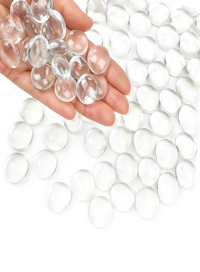 ARSUK Clear Flat Glass Pebbles, (5 LBS) Marbles for Vases, Glass Marbles, 400 Pcs Vase Fillers, Table Scatter for Weddings, Aquarium Stones, Candle Holders, Crafts, Glass Beads for Vases, (0.7-0.8") - Image 1