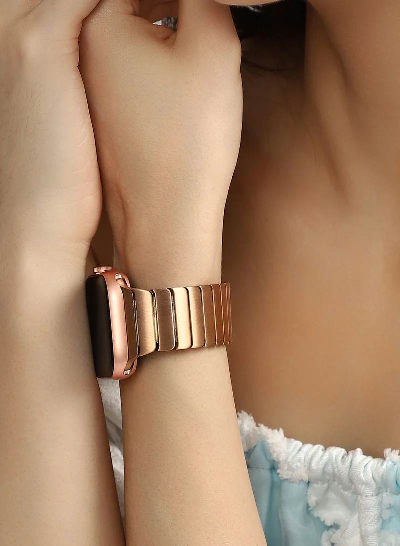 Haute Sauce Women's Ribbed Watch Strap - Antique Gold