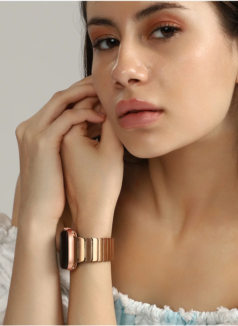 صوص هاوت Women's Ribbed Watch Strap - Antique Gold