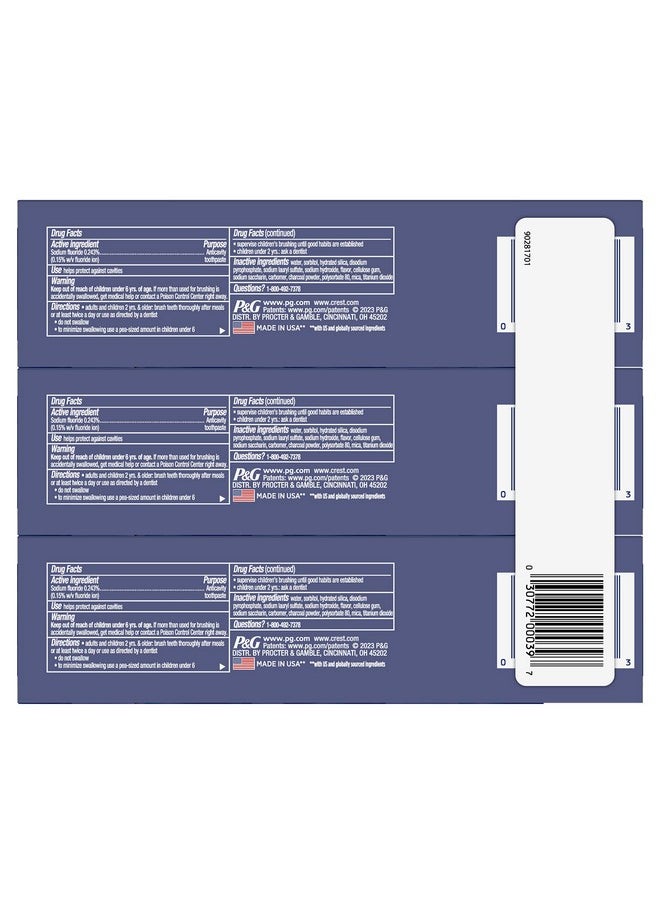 Crest - Crest 3D White Charcoal Teeth Whitening Toothpaste, 3.8 oz, Pack of 3 - Image 1
