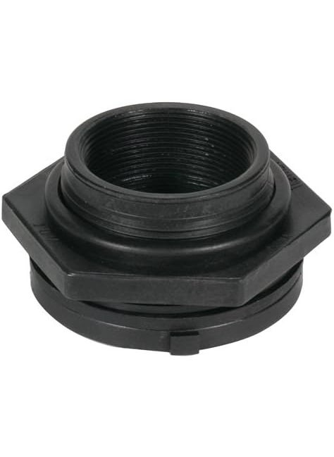 Aquascape Aquascape Black FPT 2Inch Bulkhead Fitting  Durable Pond Plumbing Connector for Skimmers  BioFalls 29103 