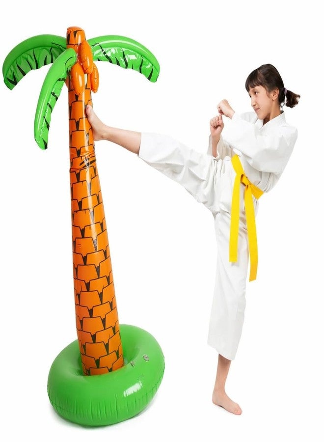 Richtots Premium Inflatable Coconut Tree Punching Bag for Kids Adults, Punching Bag Karate Inflated,Boxing Bag for Immediate Bounce-Back for Taekwondo, Relieve Pent Up Energy (Green) - Image 1