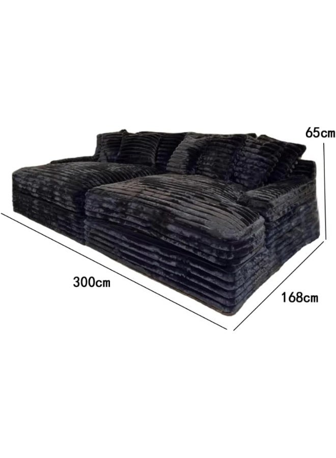 Generic Modular King Sofa in Luxe Brown Suede  Removable, Washable Upholstery for Living Room, Bedroom, or Balcony  - Image 2