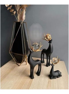 ba9ma Ba9ma, a luxurious resin gazelle set, three pieces of decor! Add a touch of luxury and elegance to your decor with the black three-piece gazelle set.  - Image 3