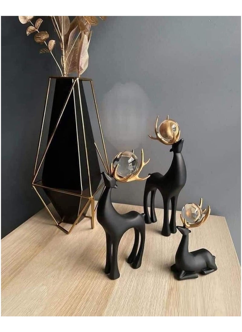 ba9ma - Ba9ma, a luxurious resin gazelle set, three pieces of decor! Add a touch of luxury and elegance to your decor with the black three-piece gazelle set. - Image 1