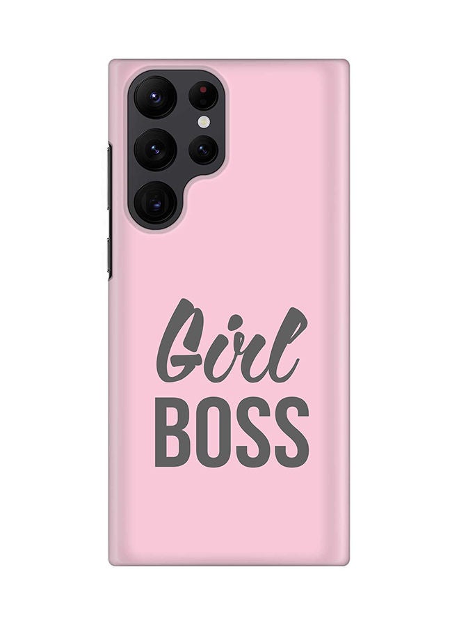 Stylizedd Case for Samsung Galaxy S22 Ultra 5G Snap Case Slim Snap Classic Series Shield Matte Finish Print - Girl Boss (Pink) - Image 1