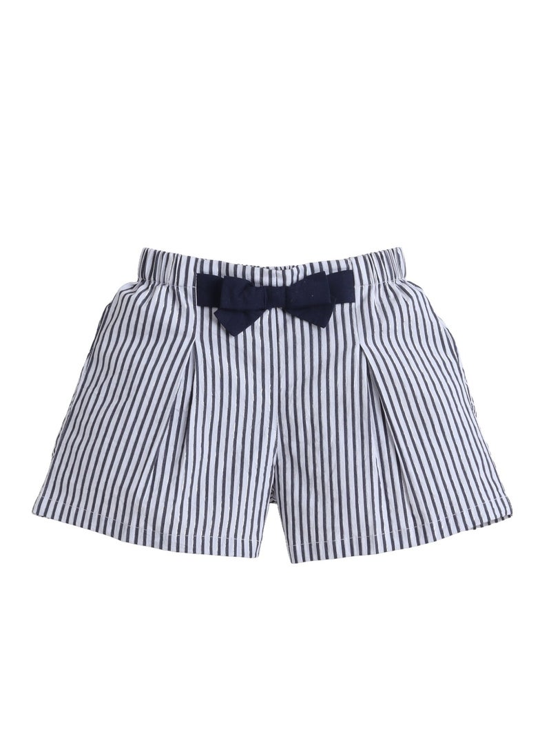 victor and jane Girls’ T-Shirt & Woven Striped Shorts Set - Image 5