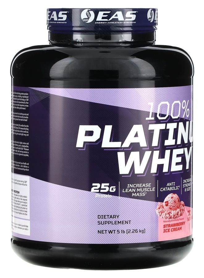 EAS 100% Platinum Whey Strawberry Ice Cream  5 lb (2.26 kg) - Image 2