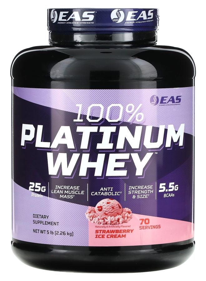 EAS 100% Platinum Whey Strawberry Ice Cream  5 lb (2.26 kg) - Image 1