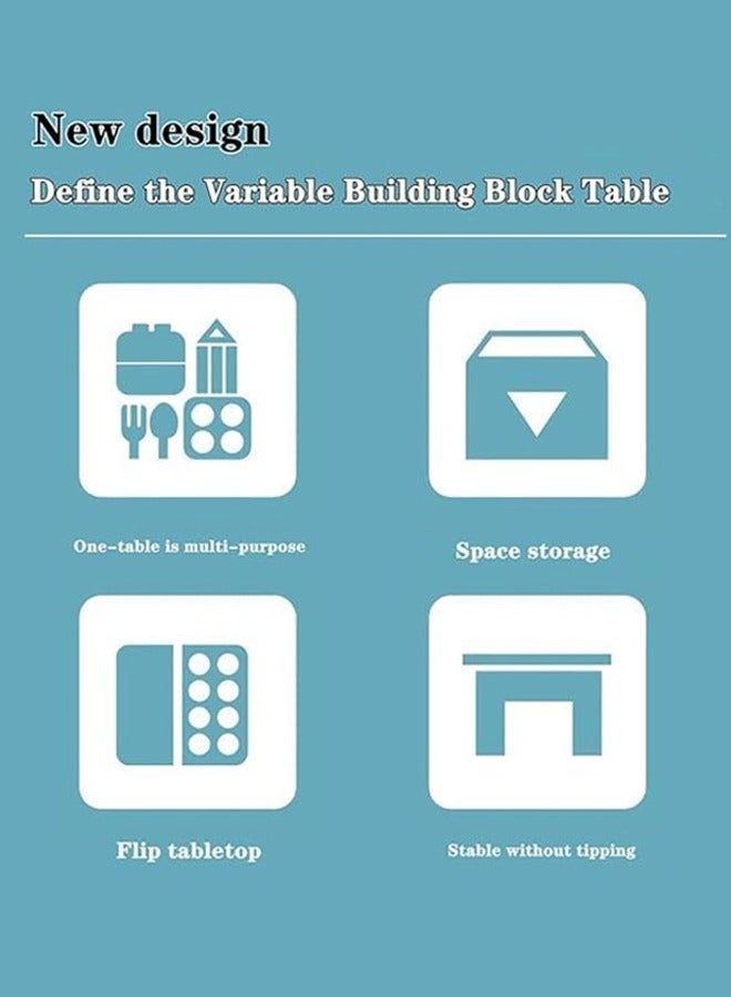 Play Building Blocks Table for Ages 3+ Kids,Kids Activity Table With 100PCS Blocks and Brushes,5 in 1  Multi Activity Toddler Table/Sand Table/Water Table/Drawing Board Table/Storage table,Toddler Learning Play Table Toys for Girls Boys Toddler Age 3-7 - Image 5