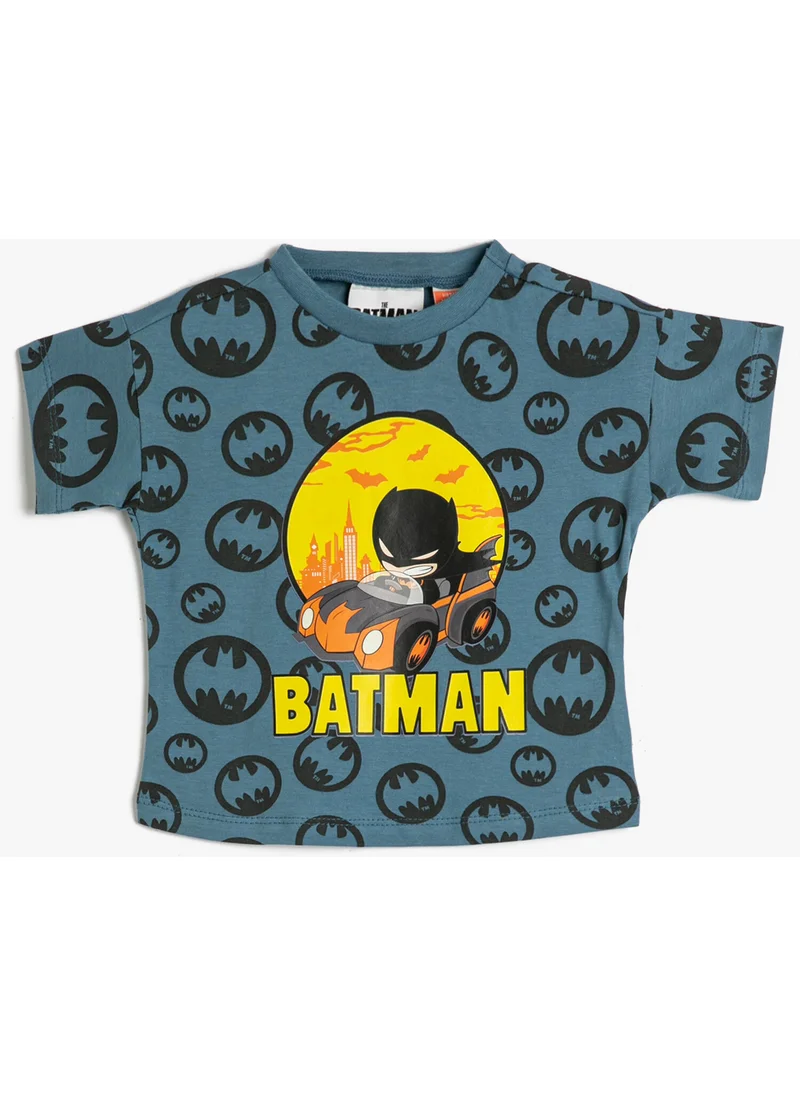 كوتون Batman T-Shirt Licensed Short Sleeve Crew Neck Cotton