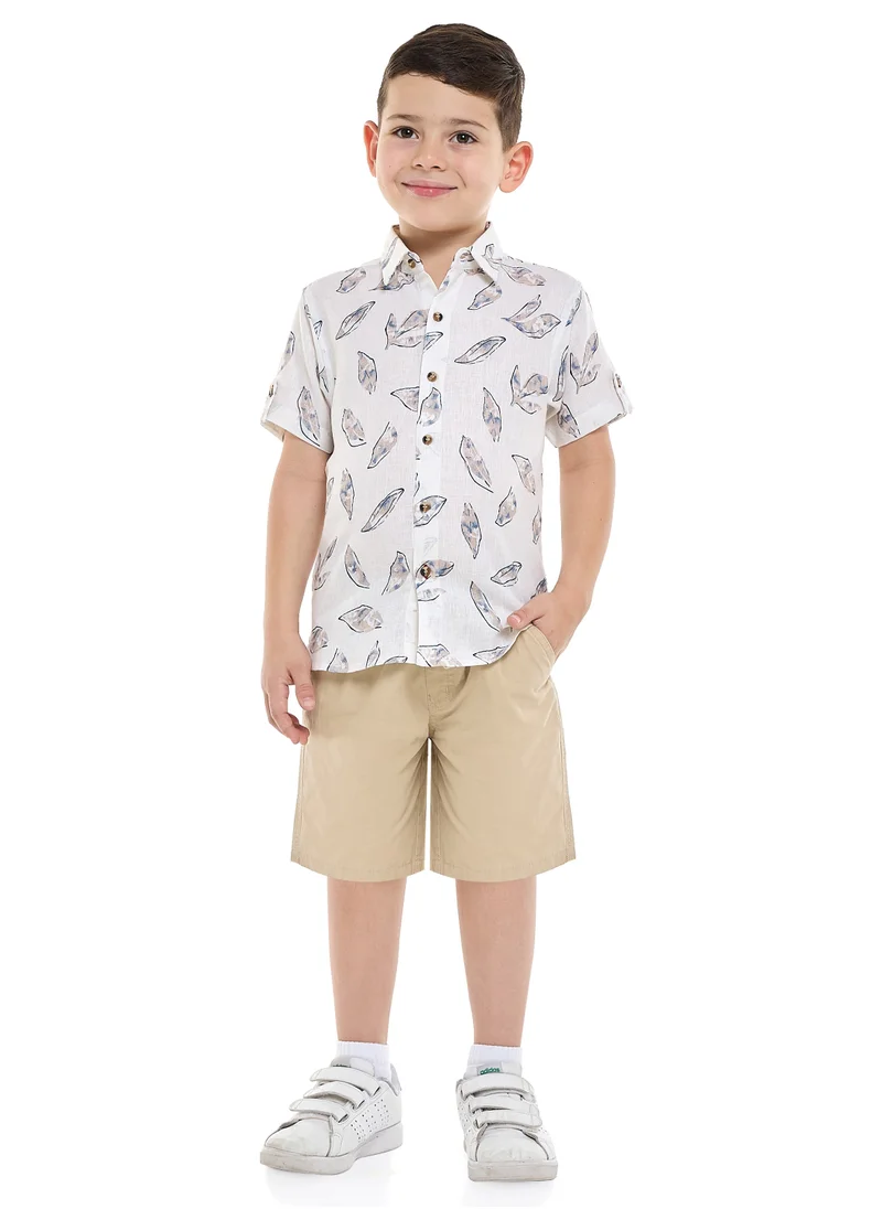 victor and jane Victor and Jane 2-Piece Printed Short Sleeves Shirt with Shorts