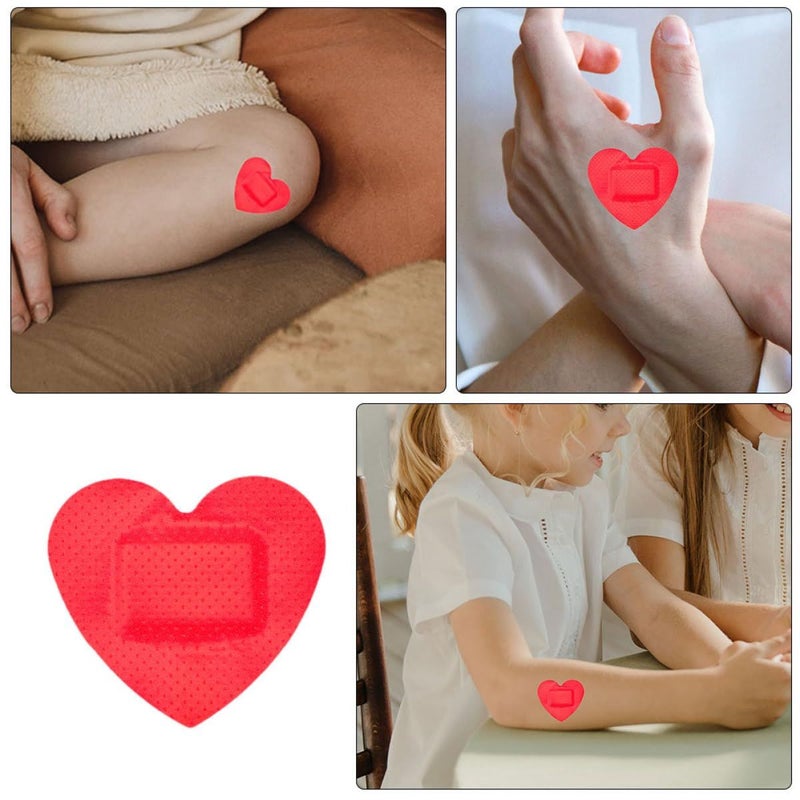 20pcs Heart Shaped Breathable Adhesive Bandages 34x27mm For First Aid - Image 4