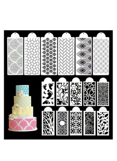 16PCS Cake Decorating Stencils Templates Buttercream Lace Cake Stencil